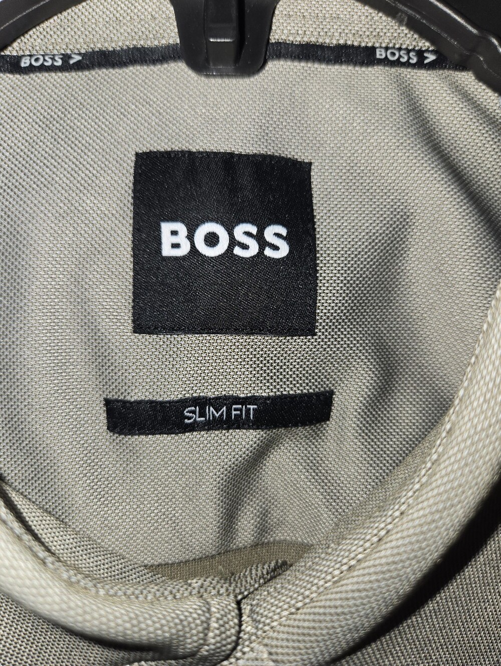 BOSS Men's Button-Front Shirt in Light Gray-Taupe, Performance Slimt Fit Large - Picture 5 of 8